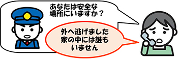 イラスト：自分の安全と逃げ遅れを伝える