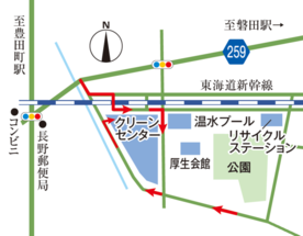 クリーンセンターの搬入地図