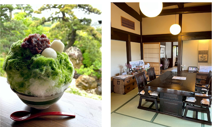 店内、かき氷写真